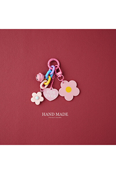 Choice Pink Creative Candy Color Flower Heart Pendant Keychain Cute Small Flo...