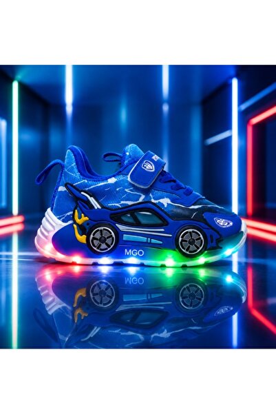 HANNA Pantofi sport cu lumini LED, albastru, piele sintetică, băieți, Mărimea 23