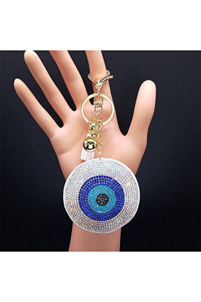 Choice F White Eye GD Turkey Eyes Crystal Keychains Ring for Women Keychain B...