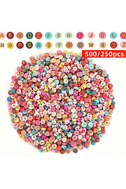 Choice1 7mm-250pcs Mixed 500/250pcs 4*7mm Mixed Acrylic Letter Beads For Jewe...