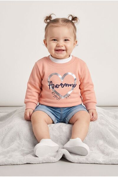iza Peach Girls Sweatshirt | Snug & Stylish