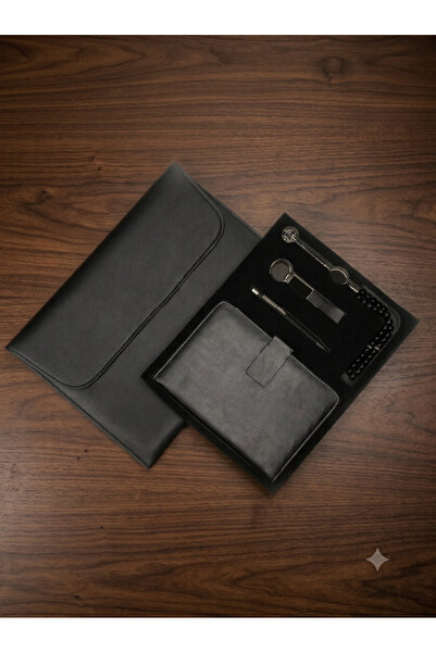 Generic Men's Gift Set 5 in 1 Premium Leather Journal with Document Holder, P...