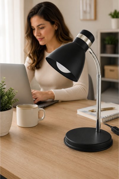 Generic Brand Nisaluce Modern Chrome Spiral Table Lamp•• Office Study Desk Lamp Direction Adjustable | |   Wired Study Lamp Office Lamp Student Desk Lamp Adjustable Lighting Angle Night Reading Lamp