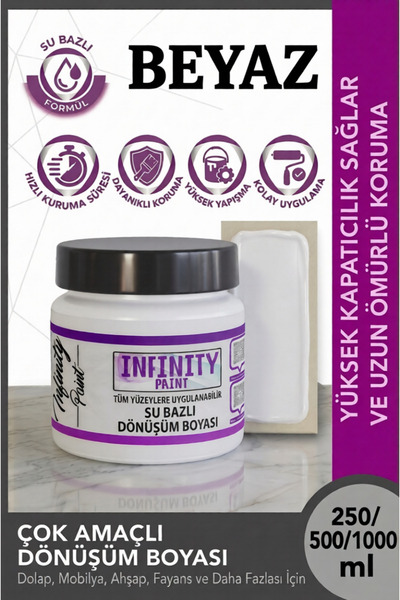 Infinity Paint Beyaz Tüm Yüzeylere Uygulanabilir Su Bazlı Yeni Nesil Dönüşüm ...
