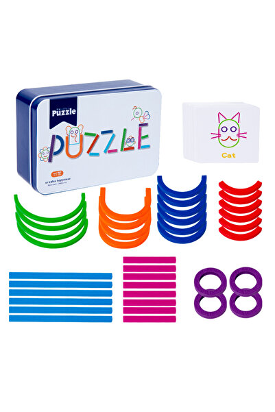 Choice Puzzle Wooden Creative Sticks & Rings Puzzle Montessori Shape Matching...