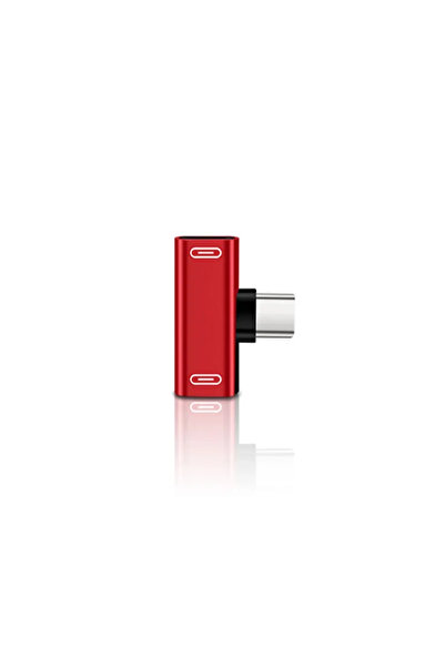 Choice Red 2 In 1 USB C Splitter Type C Male To Dual Type C Female Headphone ...