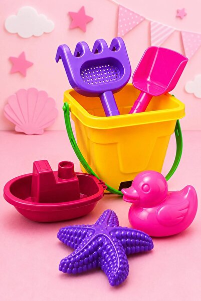 a v d a Unicorn Renkler Mor Pembe Kum Kovası Gemi Kürek Tırmık 2 Adet Kum Kal...