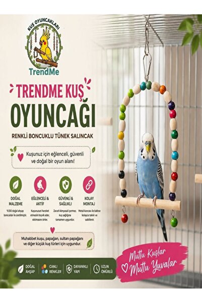 UniqBirdToys Trendme Beaded Bird Swing