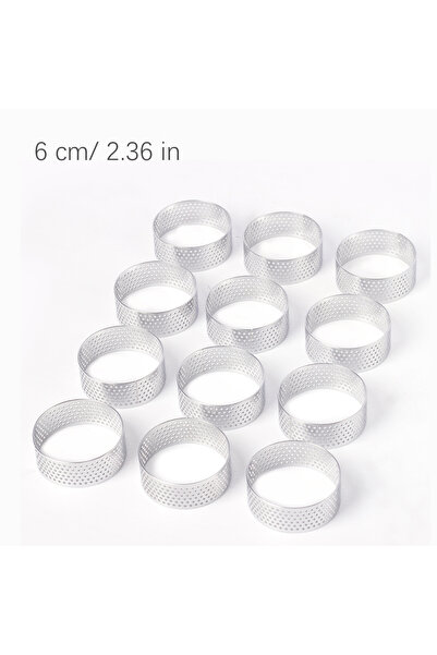 Choice1 12pcs-6cm Tart Ring Set, 3-12Pcs Perforated Stainless Steel, Food Gra...