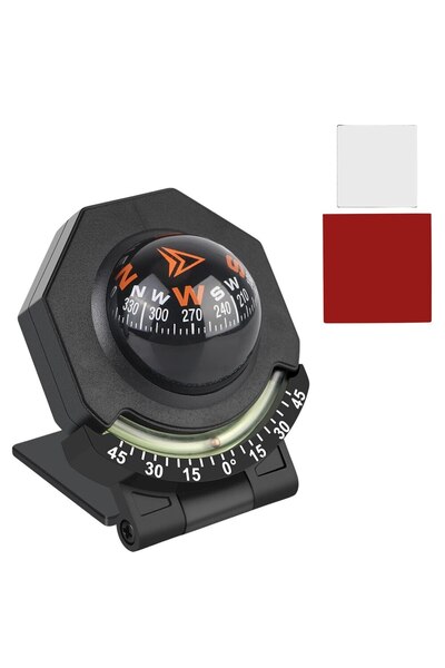 Choice black Car Dashboard Compass With Slope Meter 2-In-1 Foldable High Prec...