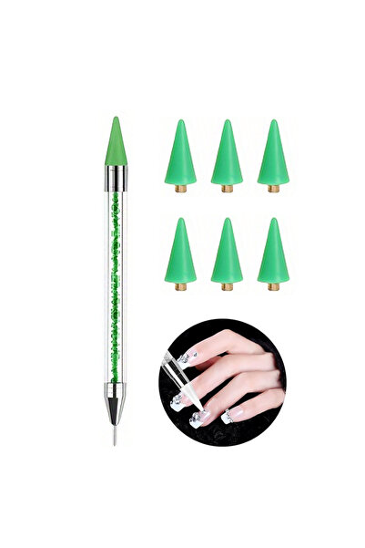 Choice green Rhinestone Picker Dotting Pen with 6 Extra Wax Tips, Dual-Ended ...