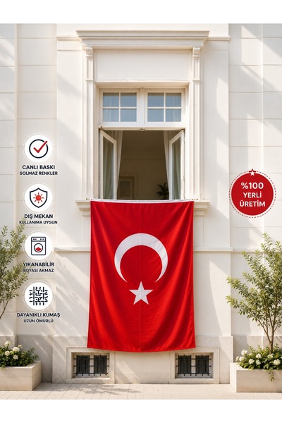 Asyabayrak Premium Raşel Kumaş Türk Bayrağı 50x75cm