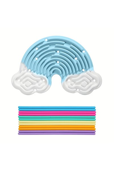 Choice1 Blue-White Creative Rainbow Clouds Silicone Sensory Activity Board, C...