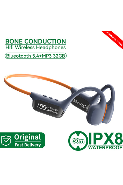 Choice8 S10-Orange Blue LED IPX8 Waterproof Swimming Diving Bone Conduction H...