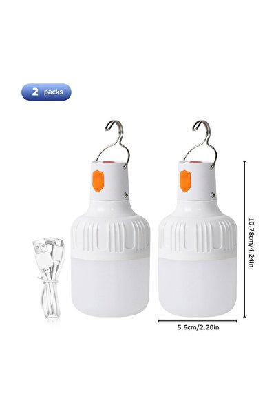 Choice White 2pcs Rechargeable LED Indoor Outdoor Emergency Hookup Portable L...