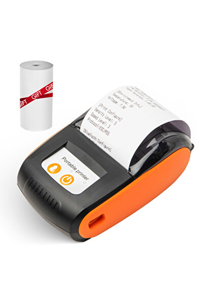 Choice Orange Receipt Printer 58mm Mini Thermal Printing Wireless BT USB Mobi...