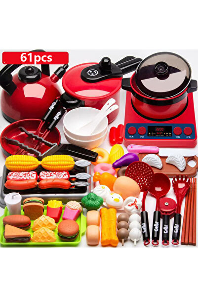 Choice 61pcs Kids Pretend Play Kitchen Toys Simulation Food Barbecue Cooking ...