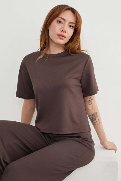 Fulla Moda Βασικό μπλουζάκι Modal με λαιμόκοψη