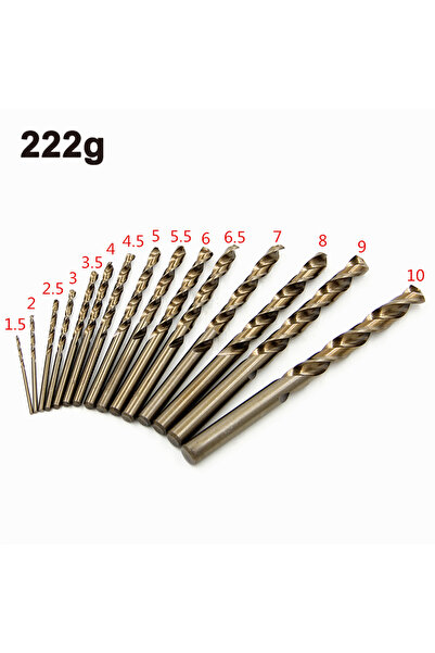 Choice 15pc Twist drill 15pc M35 cobalt contain Roasted yellow straight shank...