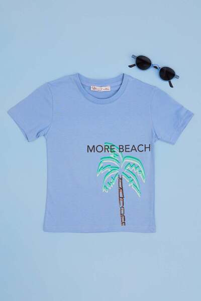 Fulla Moda More Beach Printed Boys' T-Shirt