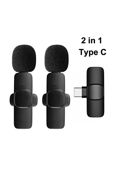 Choice1 ميكروفون لافالير لاسلكي 2 في 1 من نوع C من KEBIDU، ميكروفون احترافي ل...