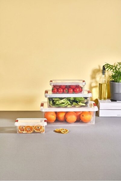 Piev Storage Container with Lockable Lid, Set of Four