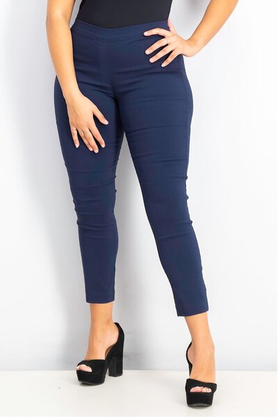 Tchibo Women Plain Crop Pants, Navy Blue