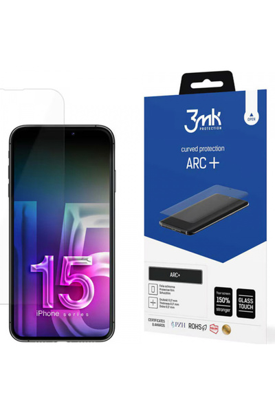 Apple Folie de protectie Ecran 3MK ARC+ pentru iPhone 15, Plastic