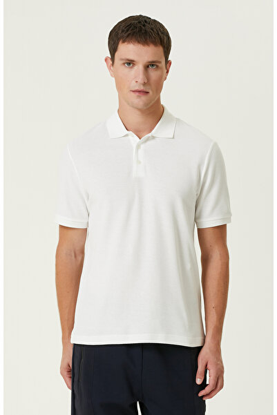 Network Kırık Beyaz Polo Yaka Jakarlı Tshirt
