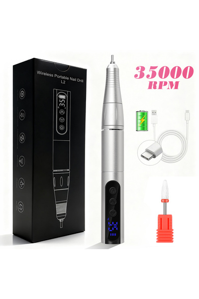 Choice3 L2-Sliver NEW Electric Nail Drill Machine 12000RPM USB Rechargeable N...