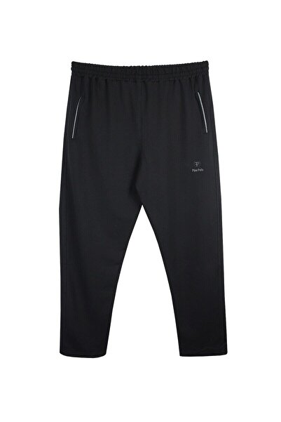 marufshop Men's Large Size Tracksuit Bottom 2 Thread Black