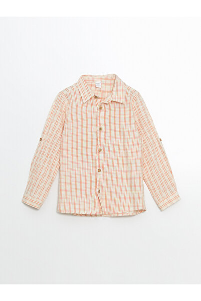 LC Waikiki Nevavm Gabardine Striped Boys' Shirt with Difference