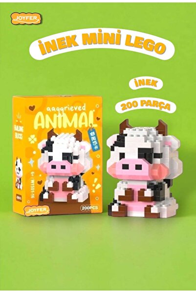 Joyfer 200 Pieces Cow Model Character Figure 3D Building Toys Micro Block Ani...