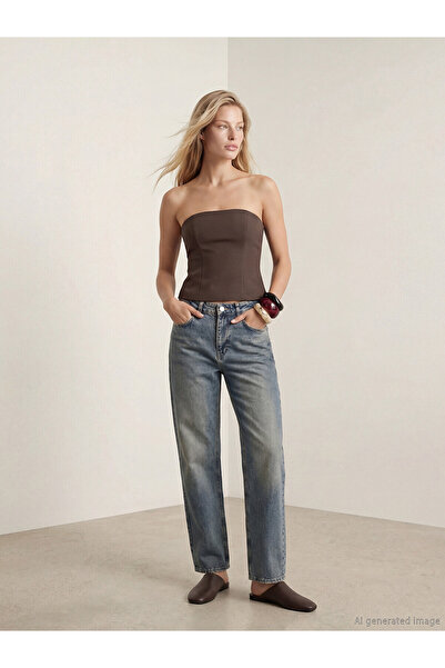 LC Waikiki Alita City Lcw Jeans with a Difference in Color Indigo Denim Strai...