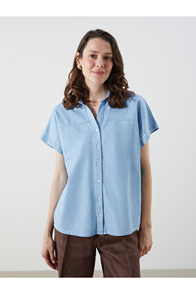 LC Waikiki Two Mt Shop Quality Loose Fit Women's Jean Shirt