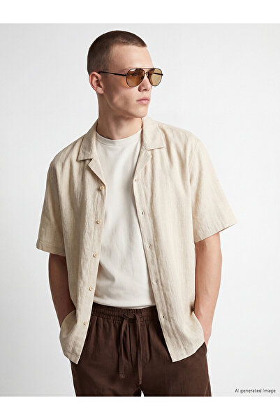 LC Waikiki Vizyon New Season Relax Fit Linen Blend Men's Shirt