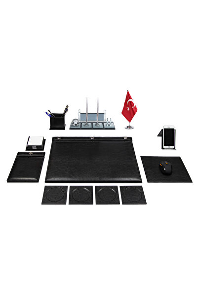 Anadolu Sümen Takımı Truva Düğmeli Siyah Sümen Takımı Yeni Iş Hediyesi