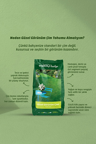 Genta Prestige Güzel Görünüm Çim Tohumu 10 Kg