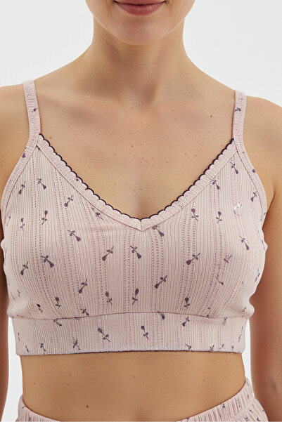 girlstop Kadın Pointelle Çiçek Desenli Pedsiz Bralet