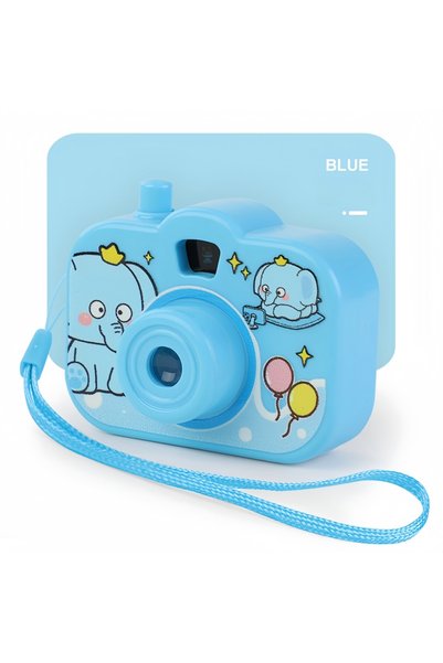 Choice blue Cartoon Kids Projection Camera Toy, 8 Animal Slides Portable Educ...