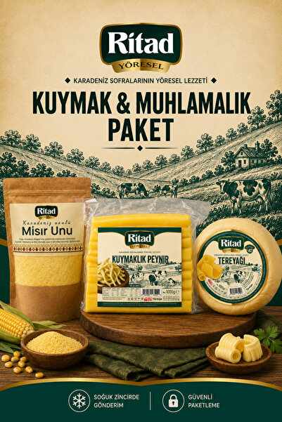 Ritad Kuymak - Muhlama Paketi (1 kg Tereyağı + 1 kg Tel peyiniri + 1 kg Mısır...