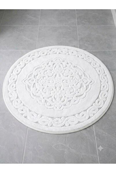 SN COTTONIA HOME سجادة حمام ناعمة قابلة للغسل مقاس 120 × 120 دائرية الشكل