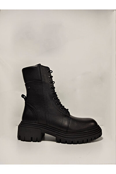 Castle Black Yldz-9233-1 Black Genuine Leather Women's Boots Black
