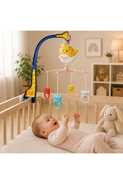 Salamandra Kids Carusel Patut cu Proiector, Telecomanda, Lumini si Sunete,