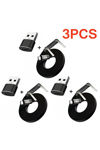 choice2 1.5m 3PCS 3/1PCS Foldable Charging Cable With Integrated Stand Fast C...