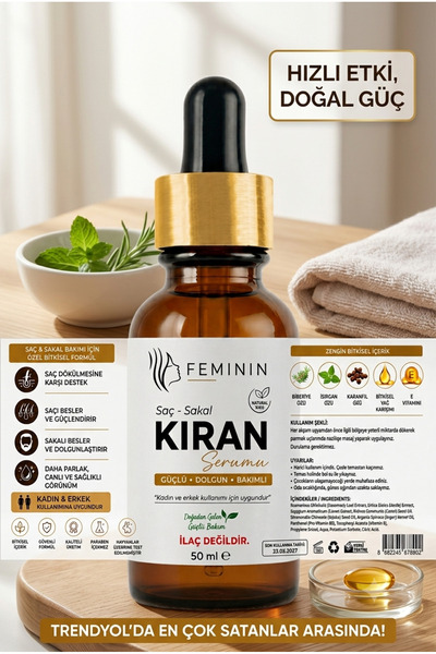 Genel Markalar KIRAN Serumu / Saç ve Sakal 50 ml | Saç ve Sakal Bakım Yağı