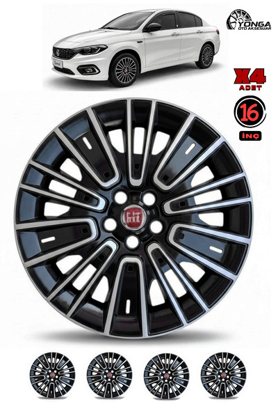 YONGA OTO AKSESUAR Fiat Egea Urban Ve Cross Uyumlu 16 İnç Jant Kapağı 4’lü Se...