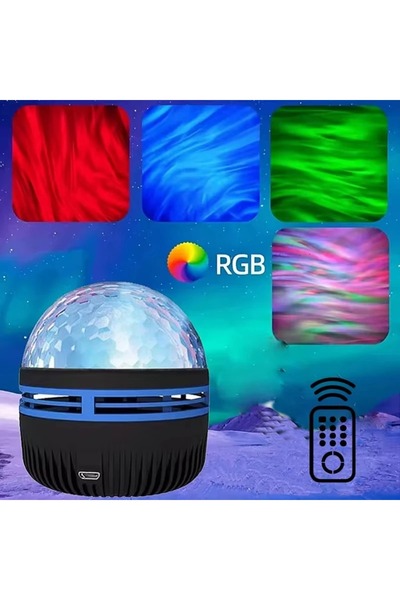 Choice مشروع RGB 1pc Northern Lights LED Atmosphere Projector، 7 أوضاع، عرض د...