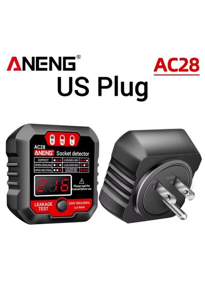 Choice1 ANENG AC28 US Black Socket Detector Voltage Leakage Tripping Testing ...