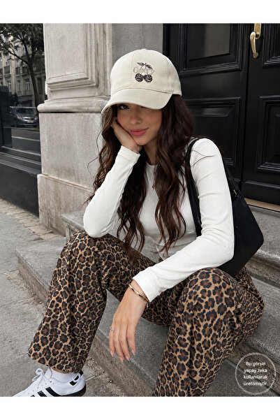 sf collection Cherry Baskılı Kadın Spor Şapka - Ayarlanabilir Pamuklu Cap